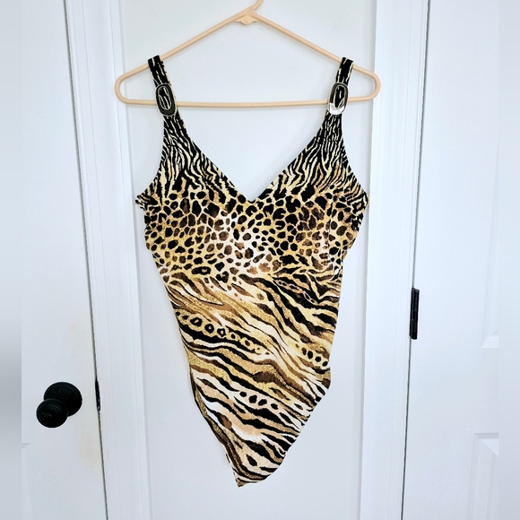 Profile by Gottex Animal Print One-Piece Swimsuit Beach Resort Spring Summer - Picture 3 of 6
